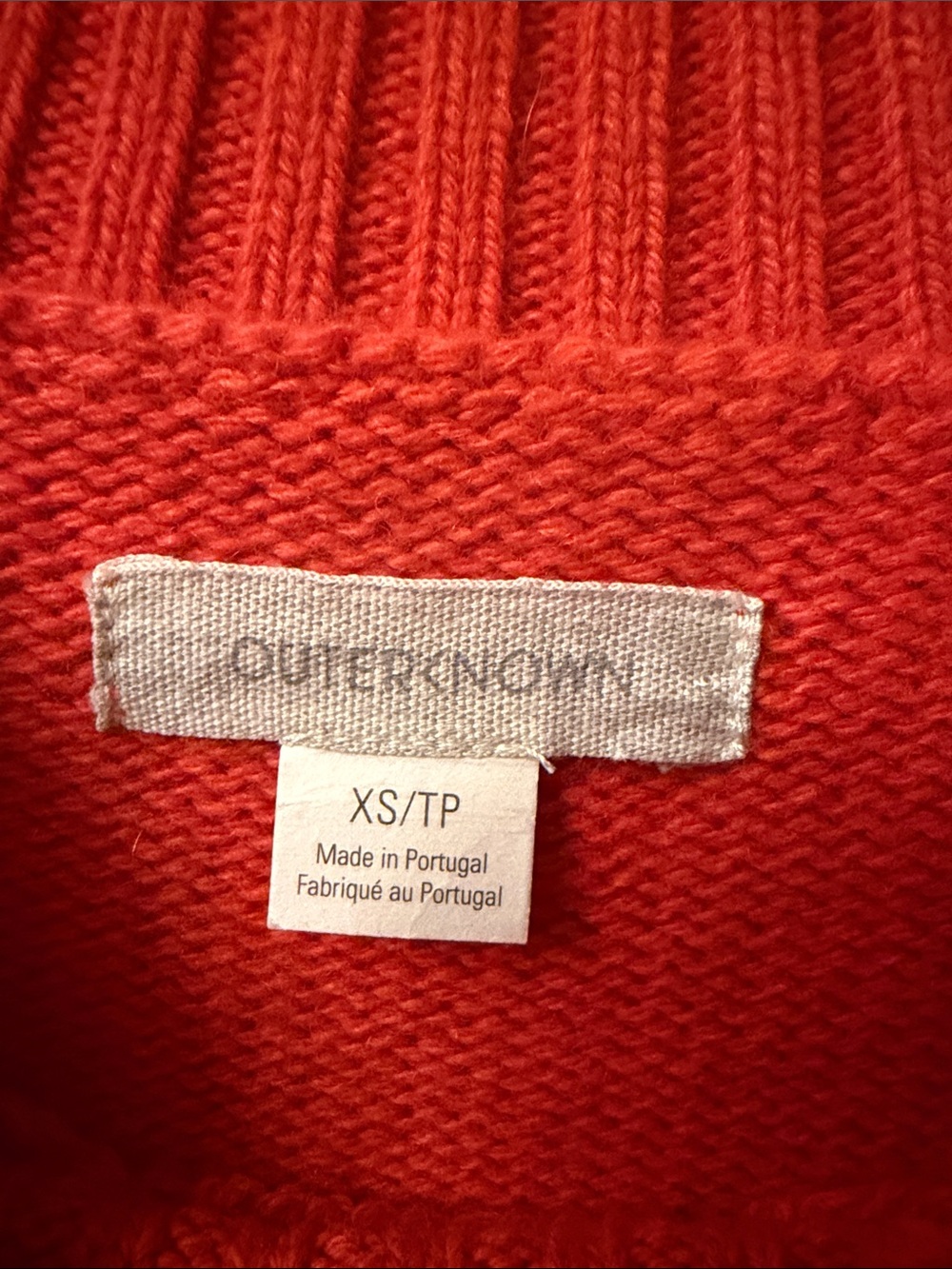 Outerknown Classic Cashmere Crewneck Women’s Sweater in Red - Picture 2 of 5